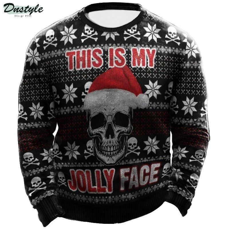 Skull this is my jolly face christmas ugly sweater 1