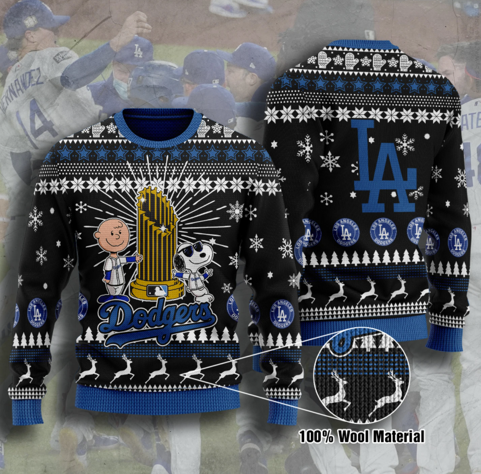Snoopy Los Angeles Dodgers champion 2020 ugly sweater