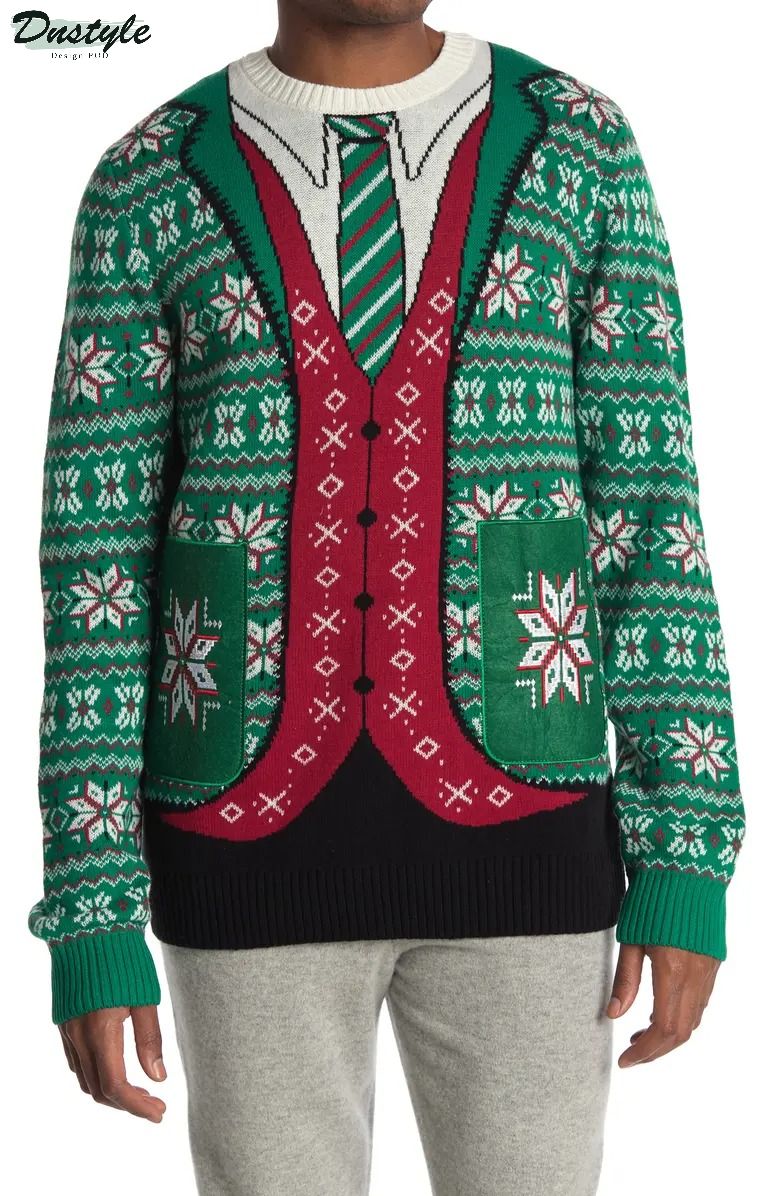 Snowflake Tuxedo ugly christmas sweater