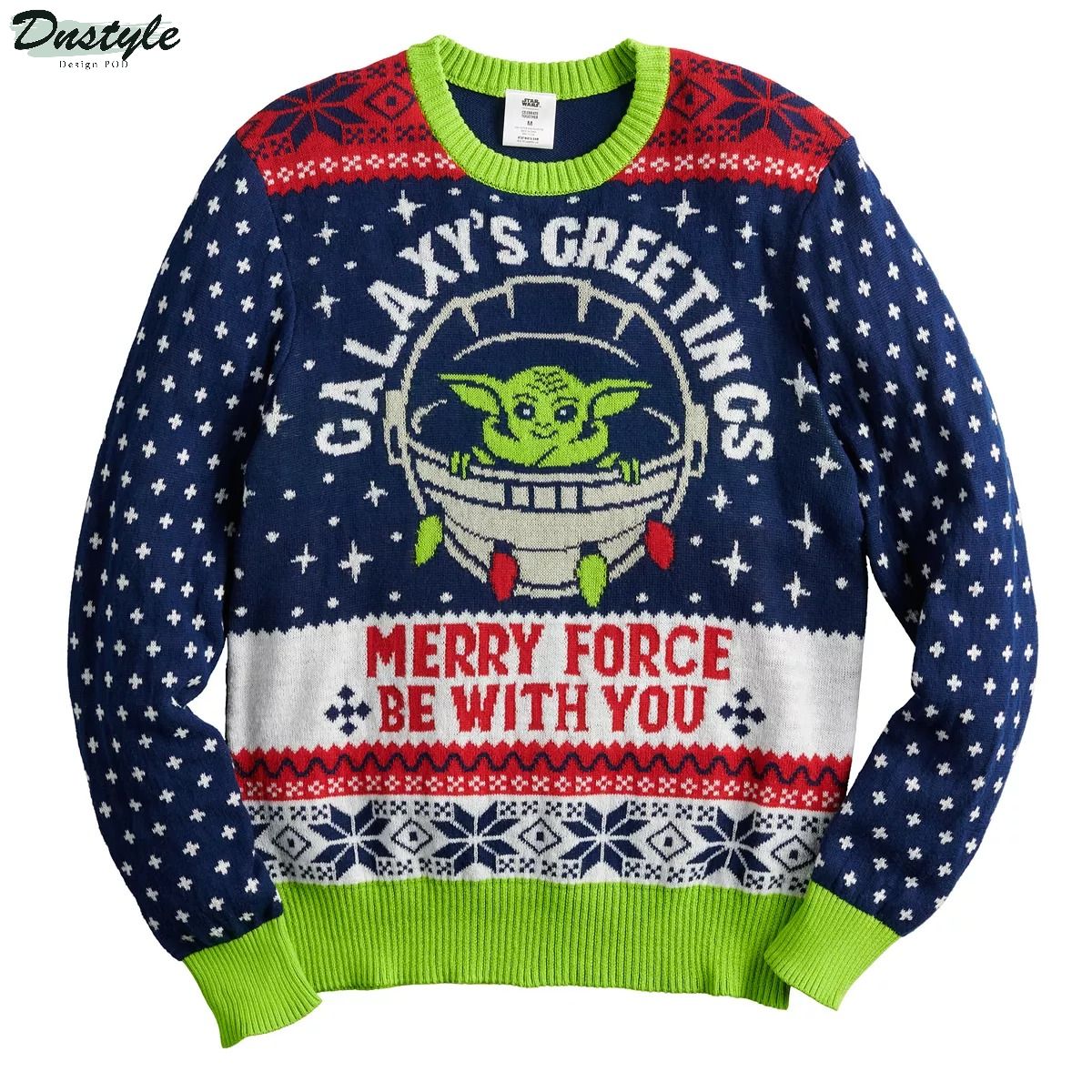 Star Wars The Mandalorian galaxys greetings merry force be with you ugly christmas sweater 1