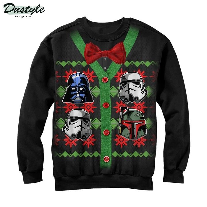 Star Wars Villain Helmet Cardigan Ugly Christmas Sweater
