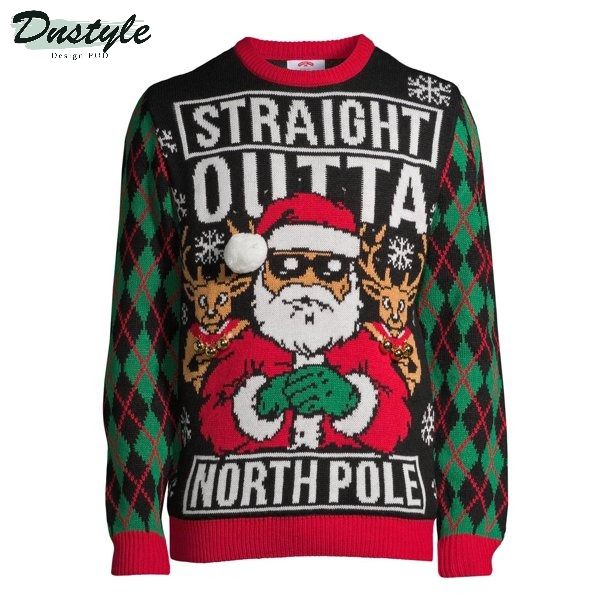 Straight outta north pole ugly christmas sweater 2