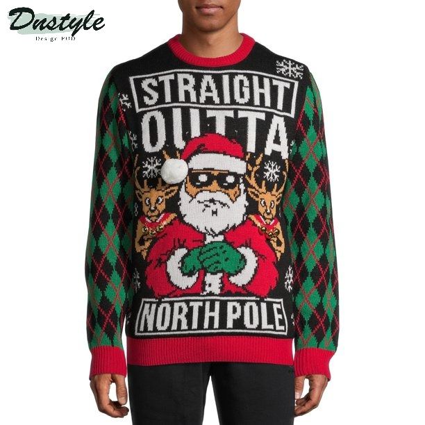 Straight outta north pole ugly christmas sweater