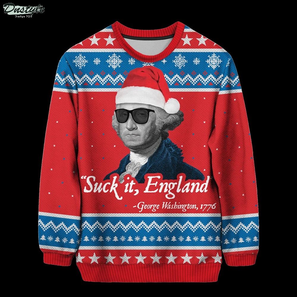 Suck it England George Washington 1776 ugly christmas sweater