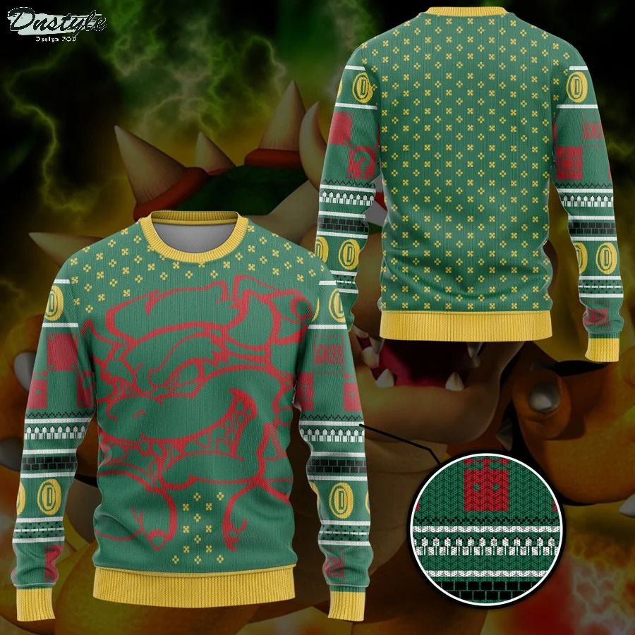 Super mario bowser knitted christmas ugly sweater