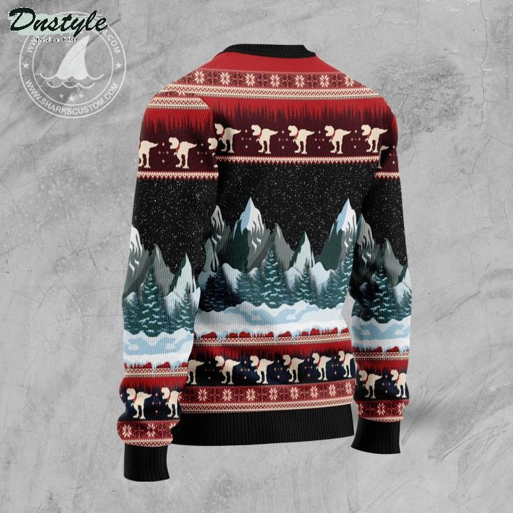 T-rex santa clause ugly christmas sweater 1