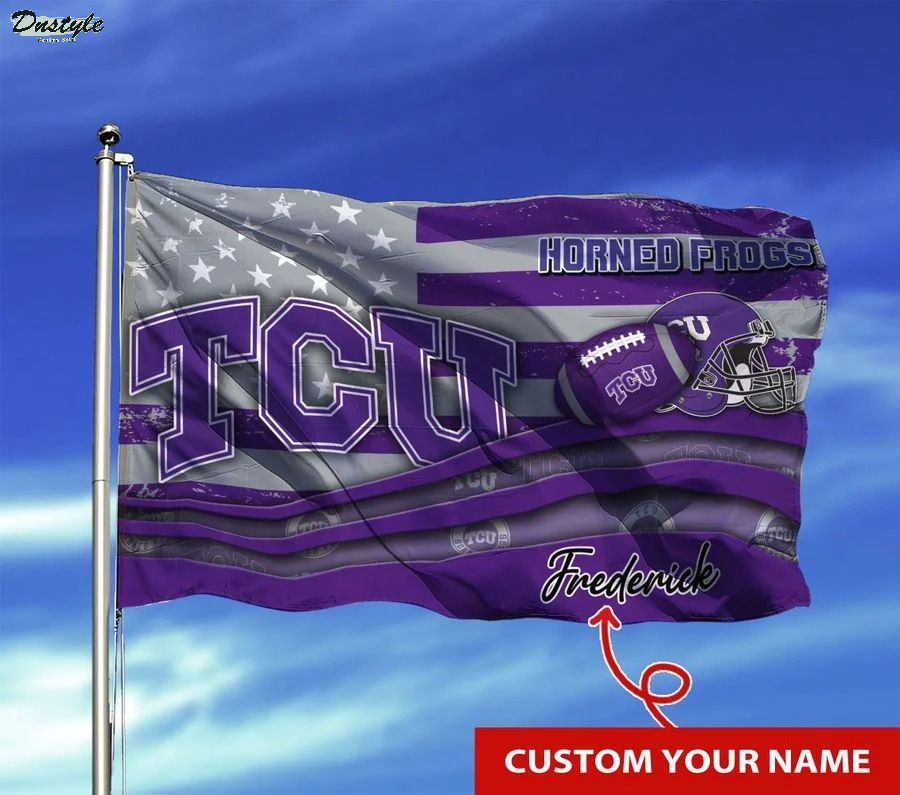 TCU horned frogs NCAA custom name flag
