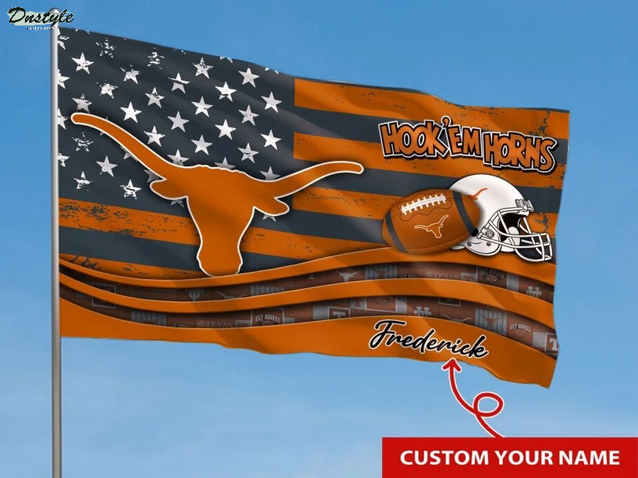 Texas longhorns NCAA custom name flag
