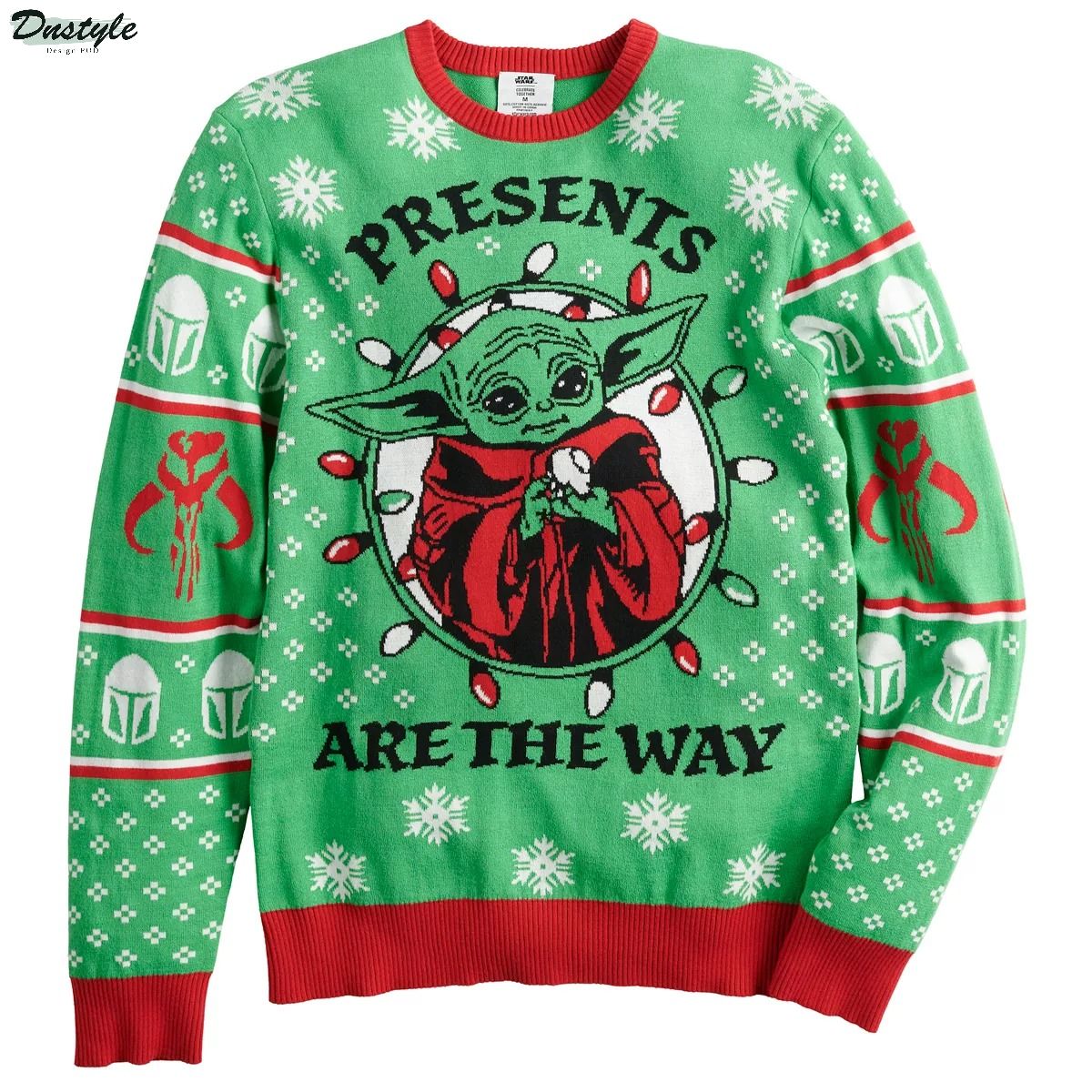 The Mandalorian Grogu presents all the way ugly christmas sweater