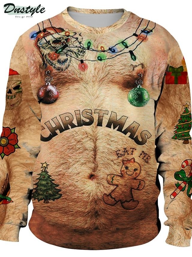 Topless Christmas Gingerbread eat me ugly christmas sweater