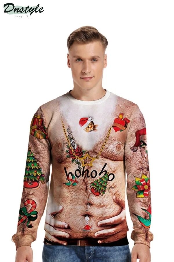 Topless ho ho ho ugly christmas sweater 2