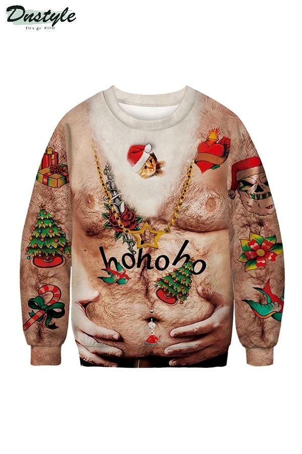 Topless ho ho ho ugly christmas sweater