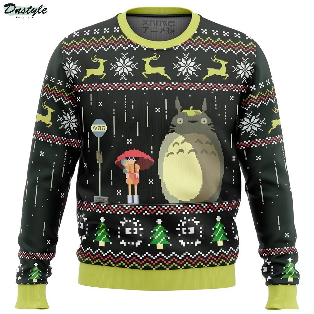 Totoro Rain Ugly Christmas Sweater