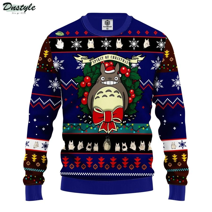 Totoro spirit of christmas ugly christmas sweater