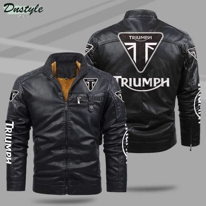 Triumph fleece leather jacket