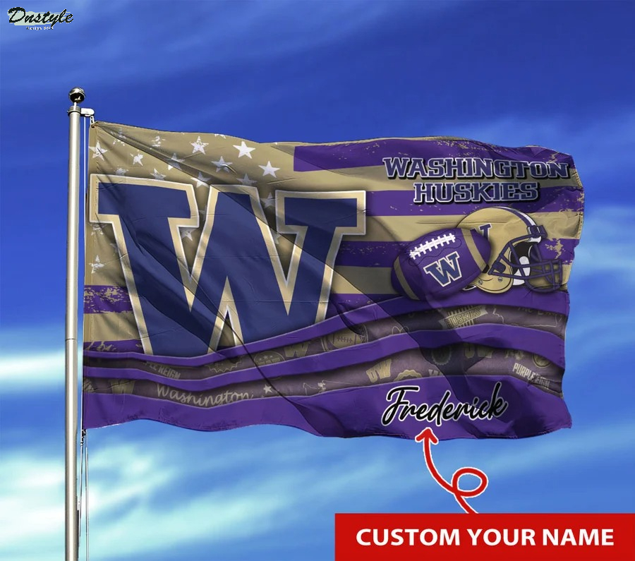 Washington huskies NCAA custom name flag