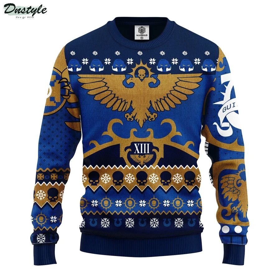 Warhammer 40K Blue Ugly Christmas Sweater