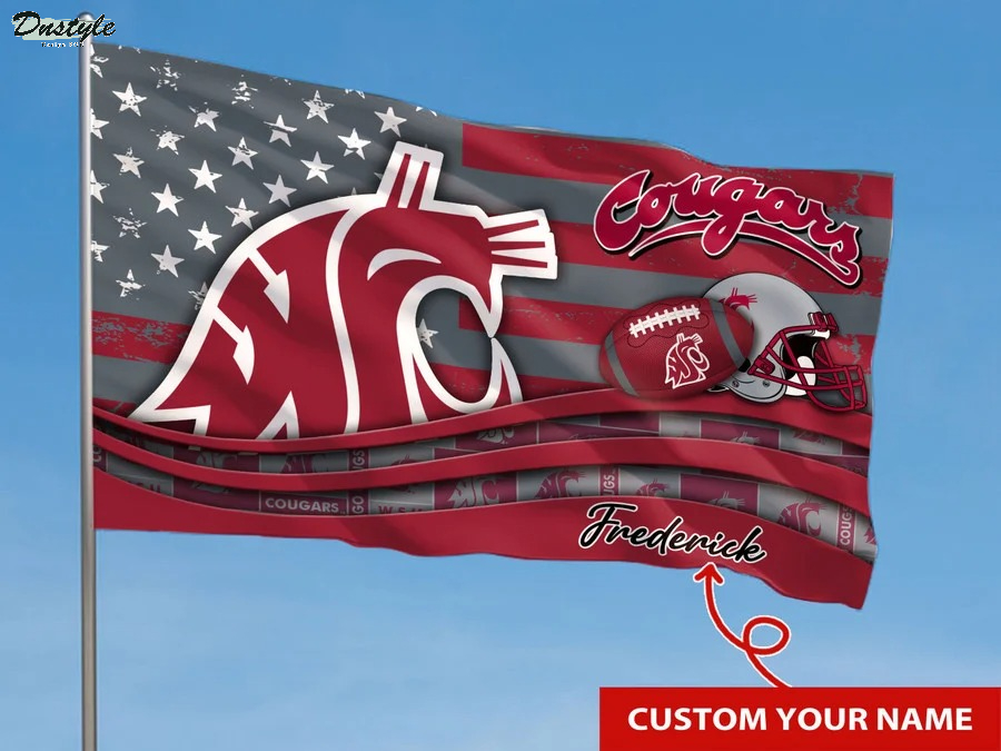 Washington state cougars NCAA custom name flag 1