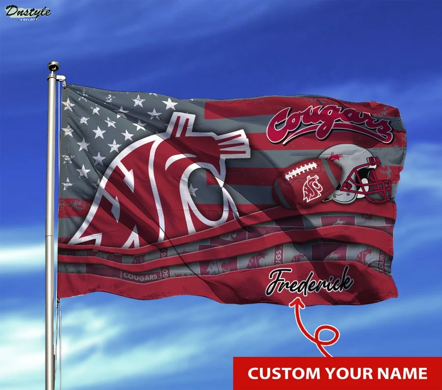 Washington state cougars NCAA custom name flag