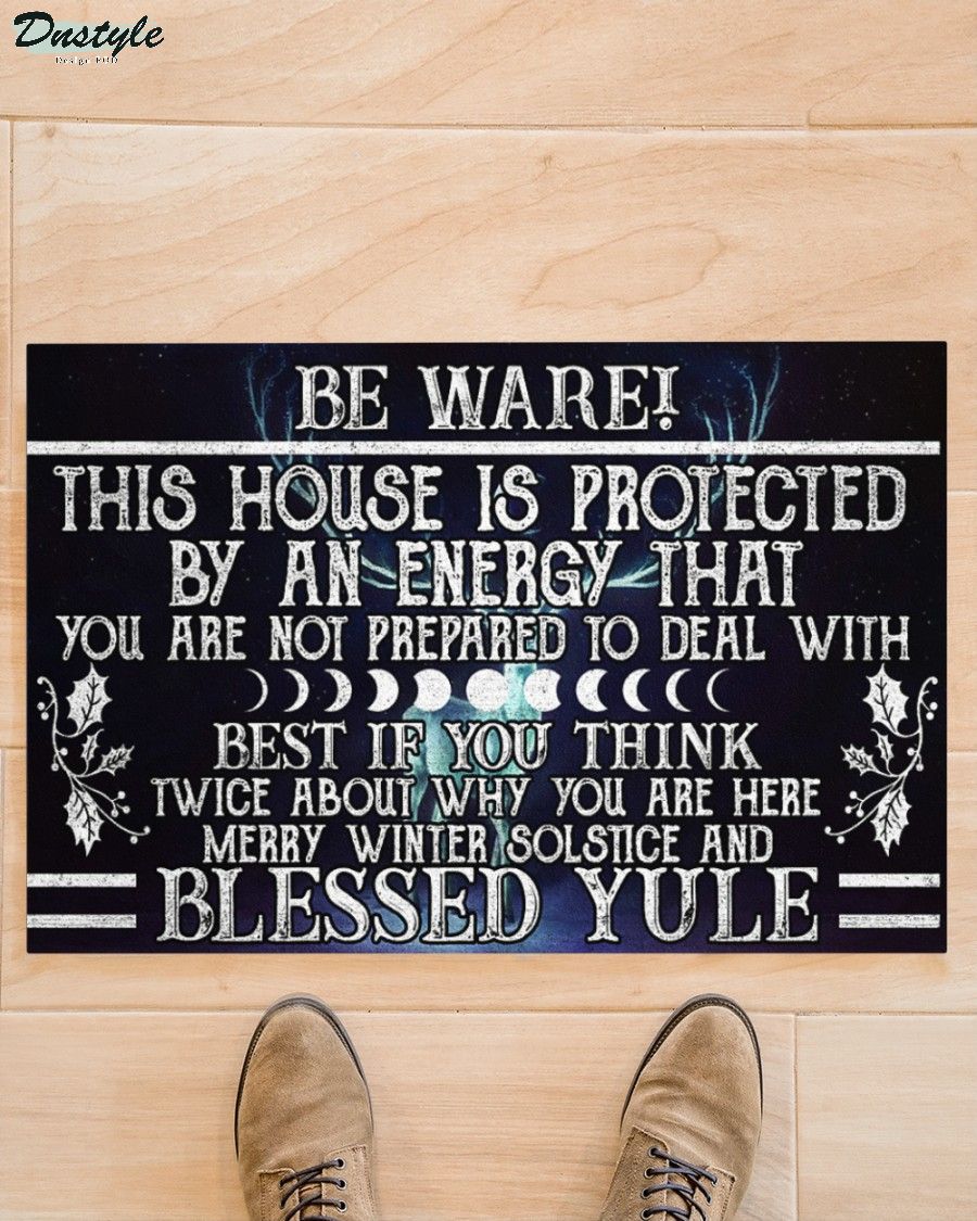 Witch beware this house is protected by an enegy blessed yule doormat 2