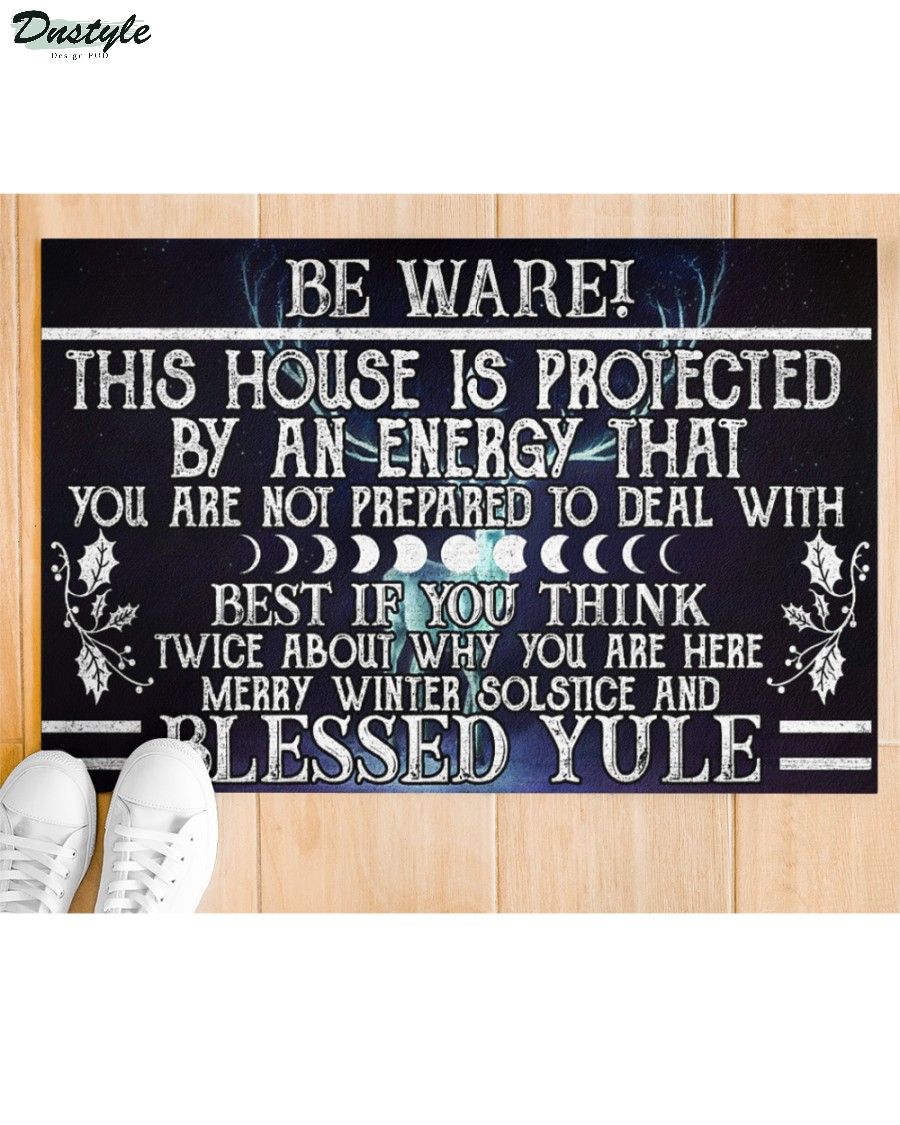 Witch beware this house is protected by an enegy blessed yule doormat 3