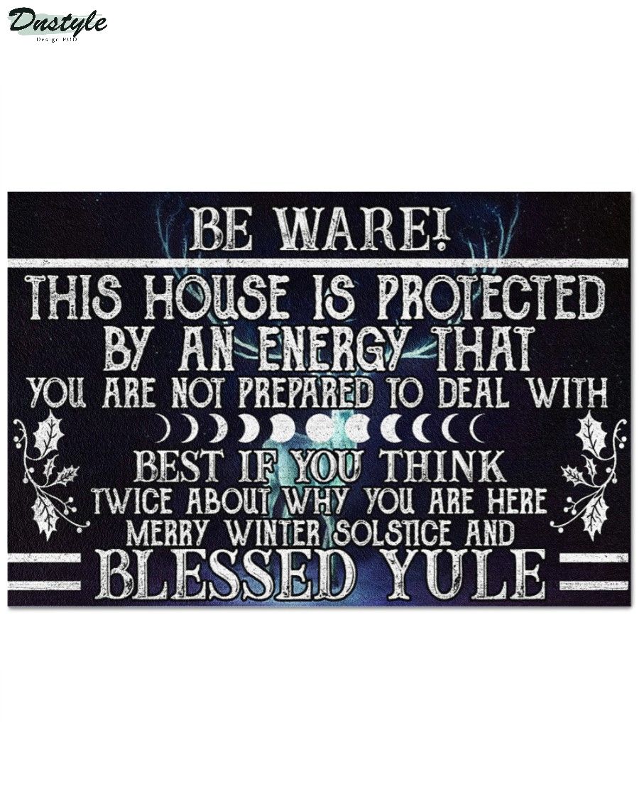 Witch beware this house is protected by an enegy blessed yule doormat