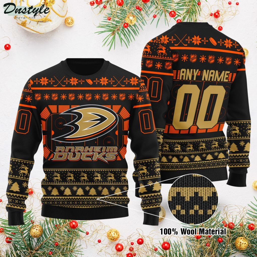 Anaheim Ducks NHL personalized ugly christmas sweater