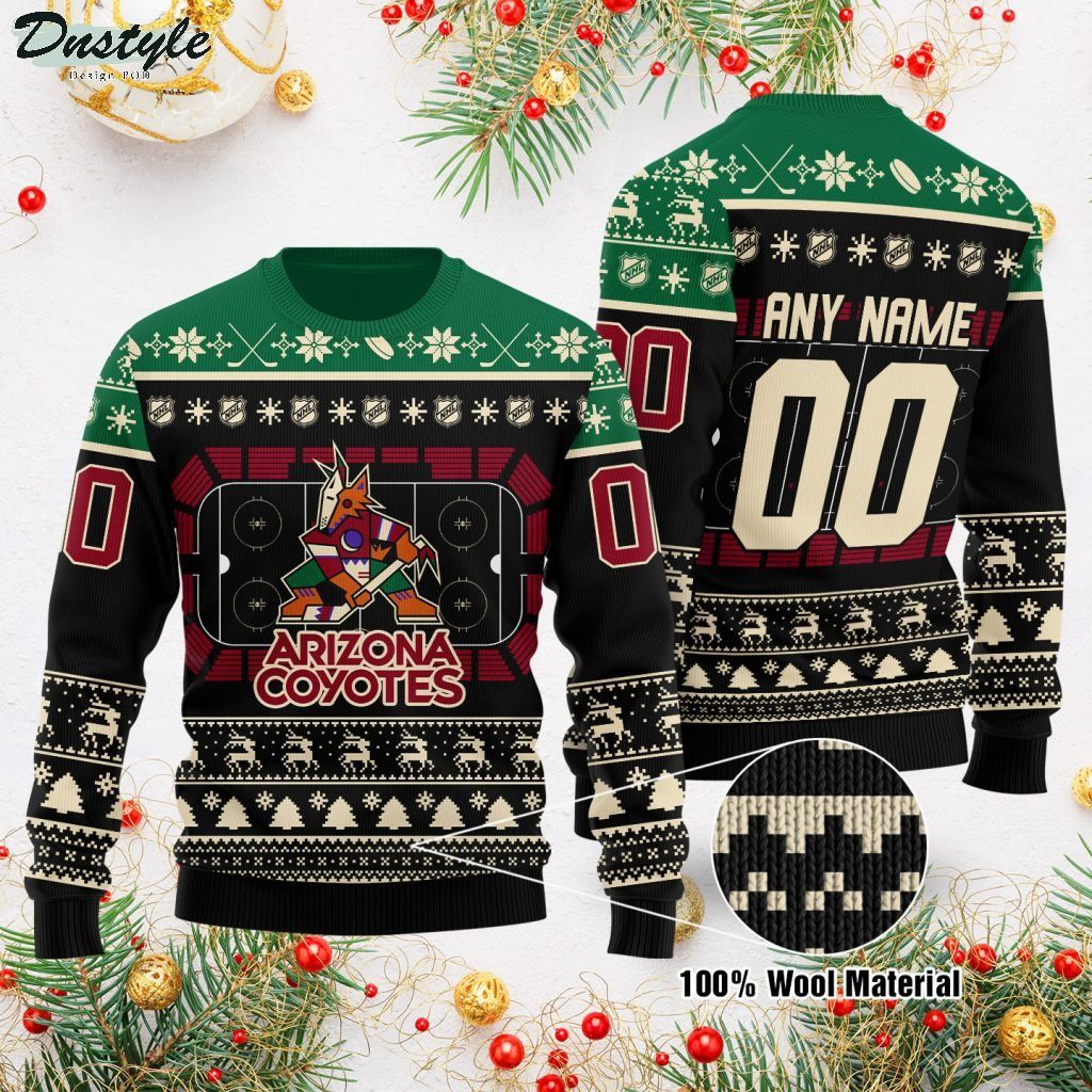 Arizona Coyotes NHL personalized ugly christmas sweater