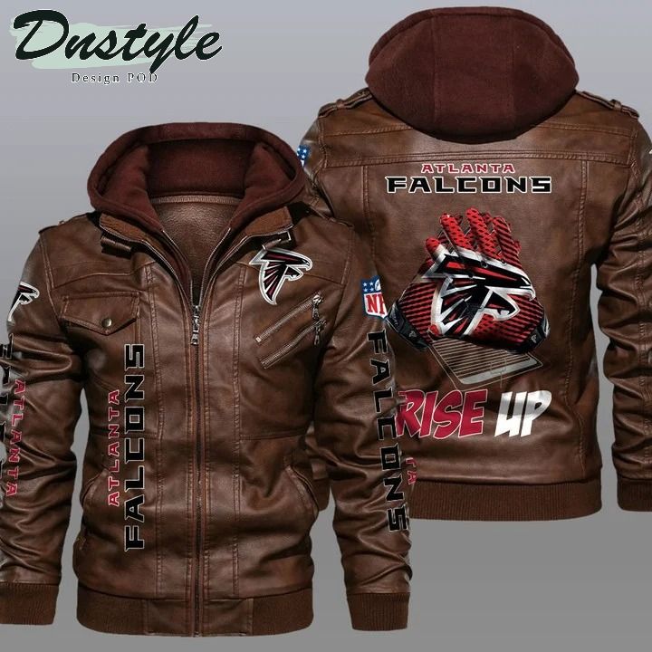 Atlanta falcons NFL hooded leather jacket 1