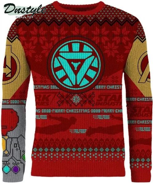 Avengers Iron Man Power Gauntlet Ugly Christmas Sweater
