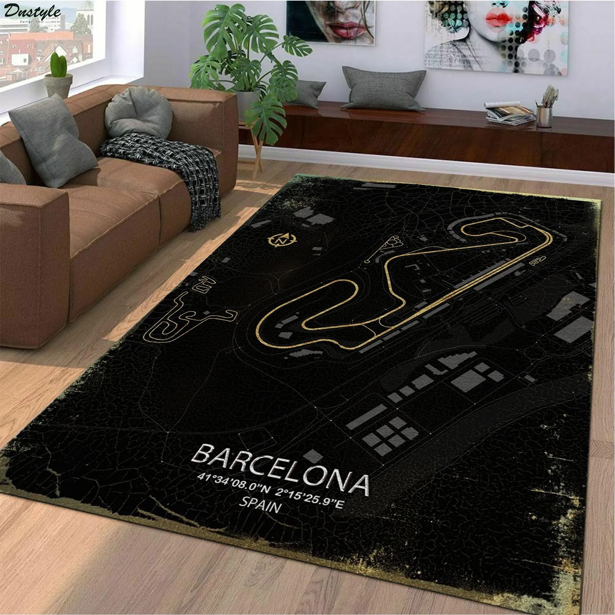 Barcelona spain f1 track rug