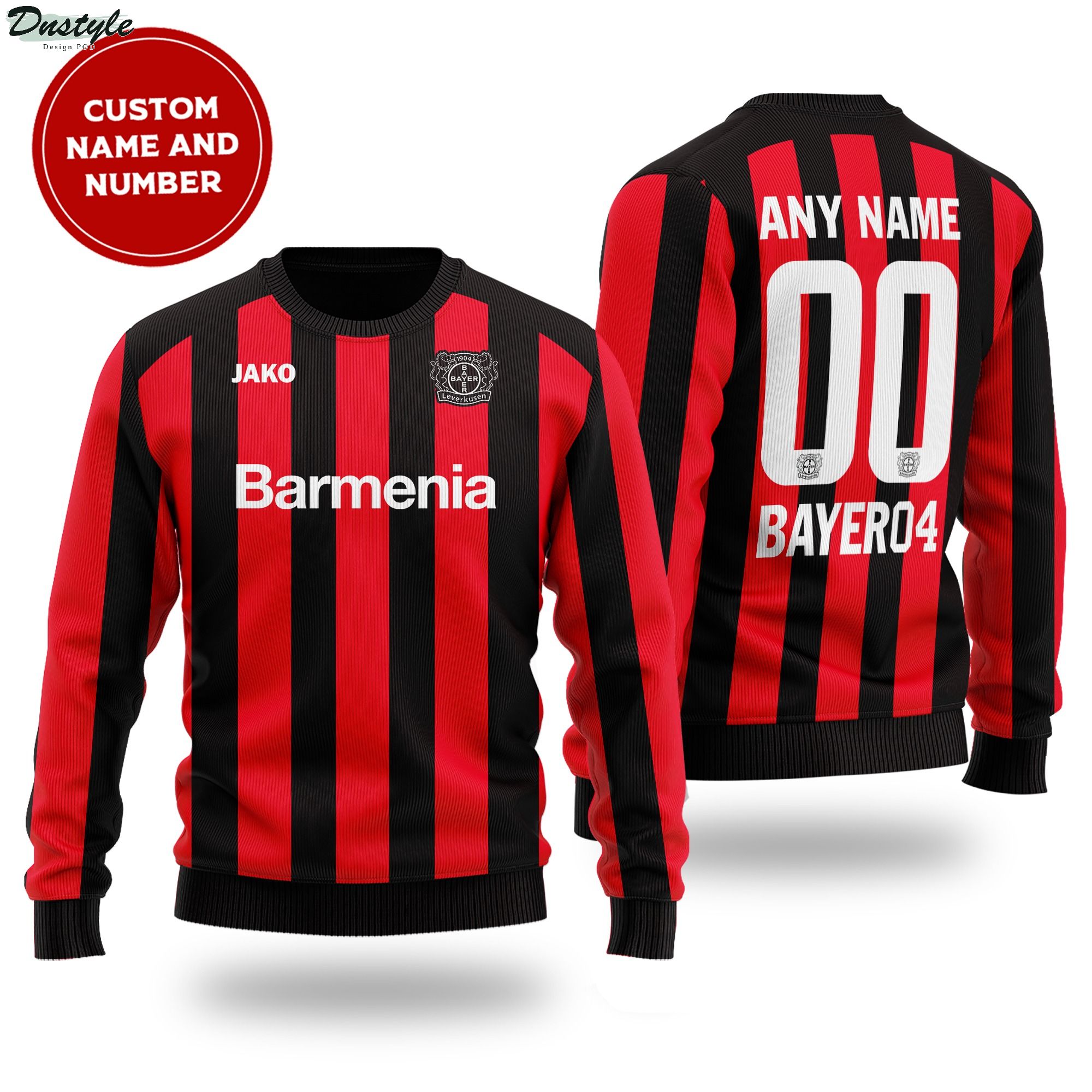 Bayer leverkusen custom name and number ugly sweater
