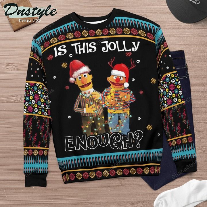 Bert and ernie muppet is this jolly enough ugly christmas sweater 3