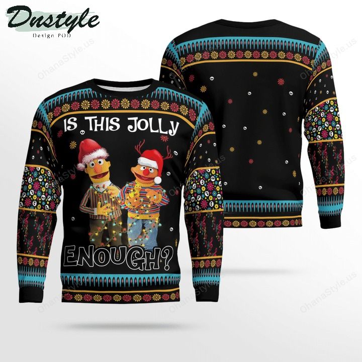Bert and ernie muppet is this jolly enough ugly christmas sweater