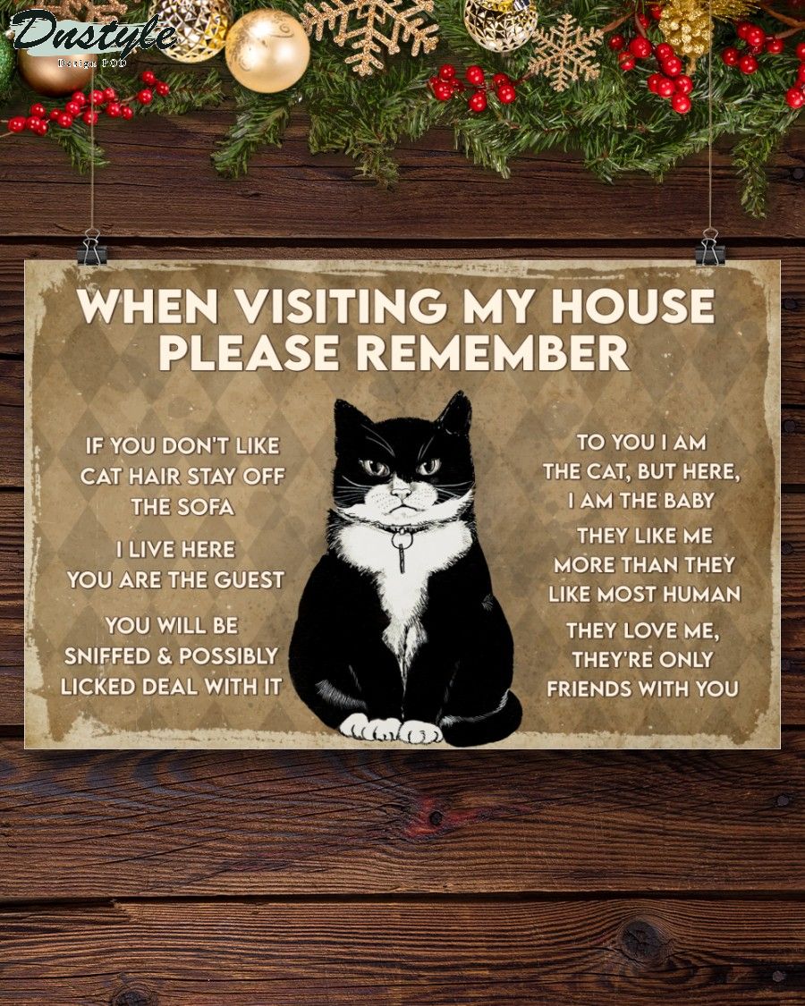 Black cat when visiting my house please remember poster 3