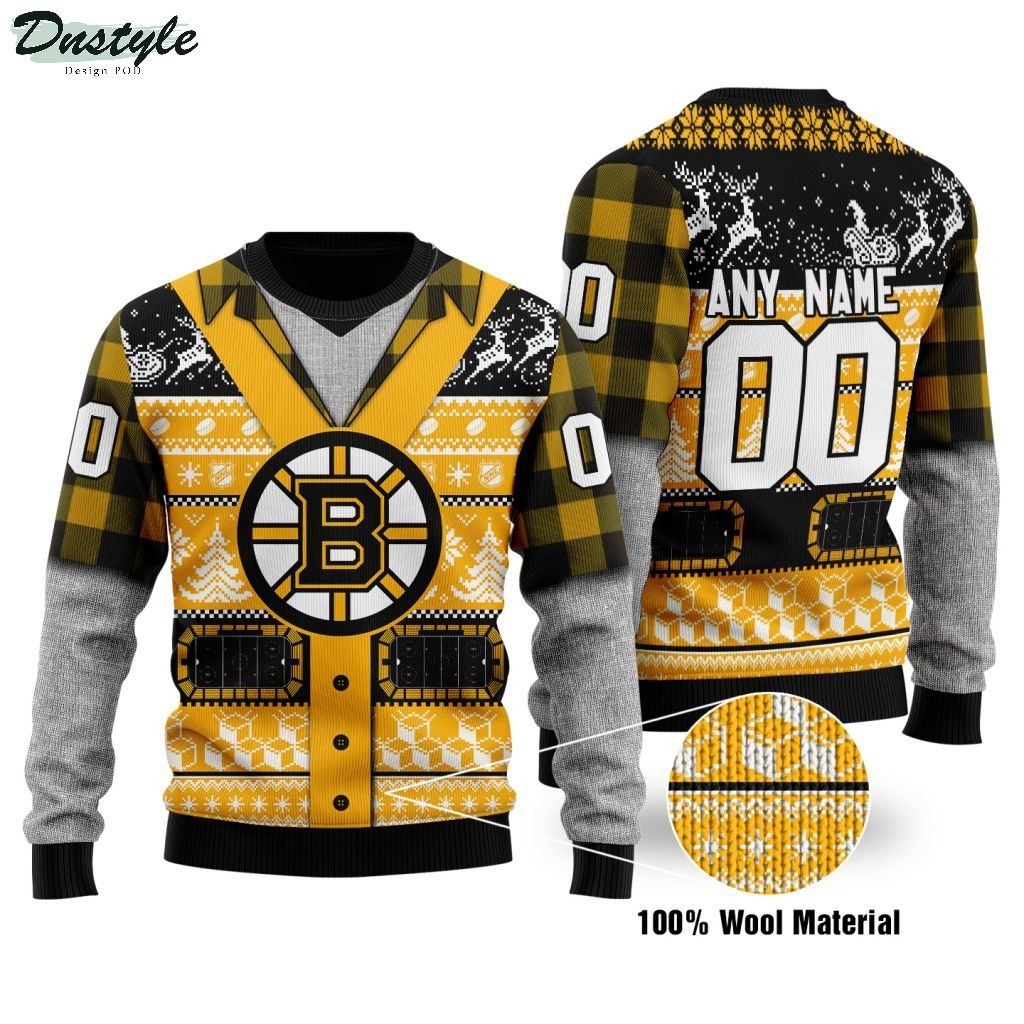 Boston Bruins NHL personalized ugly christmas sweater 1