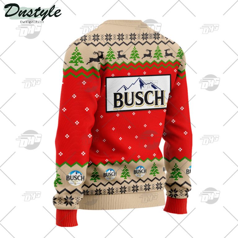 Busch Beer Grinch I Will Drink Here Or There Ugly Christmas Sweater 2