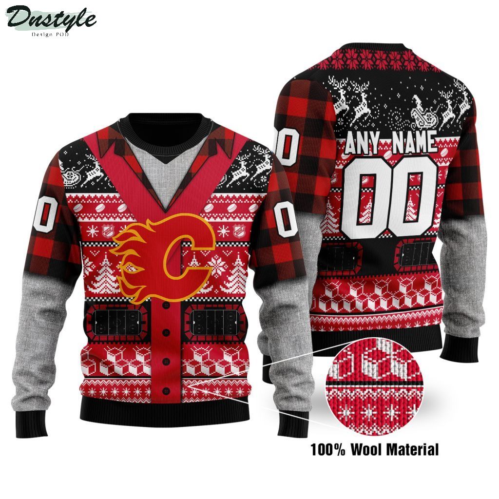 Calgary Flames NHL personalized ugly christmas sweater 1