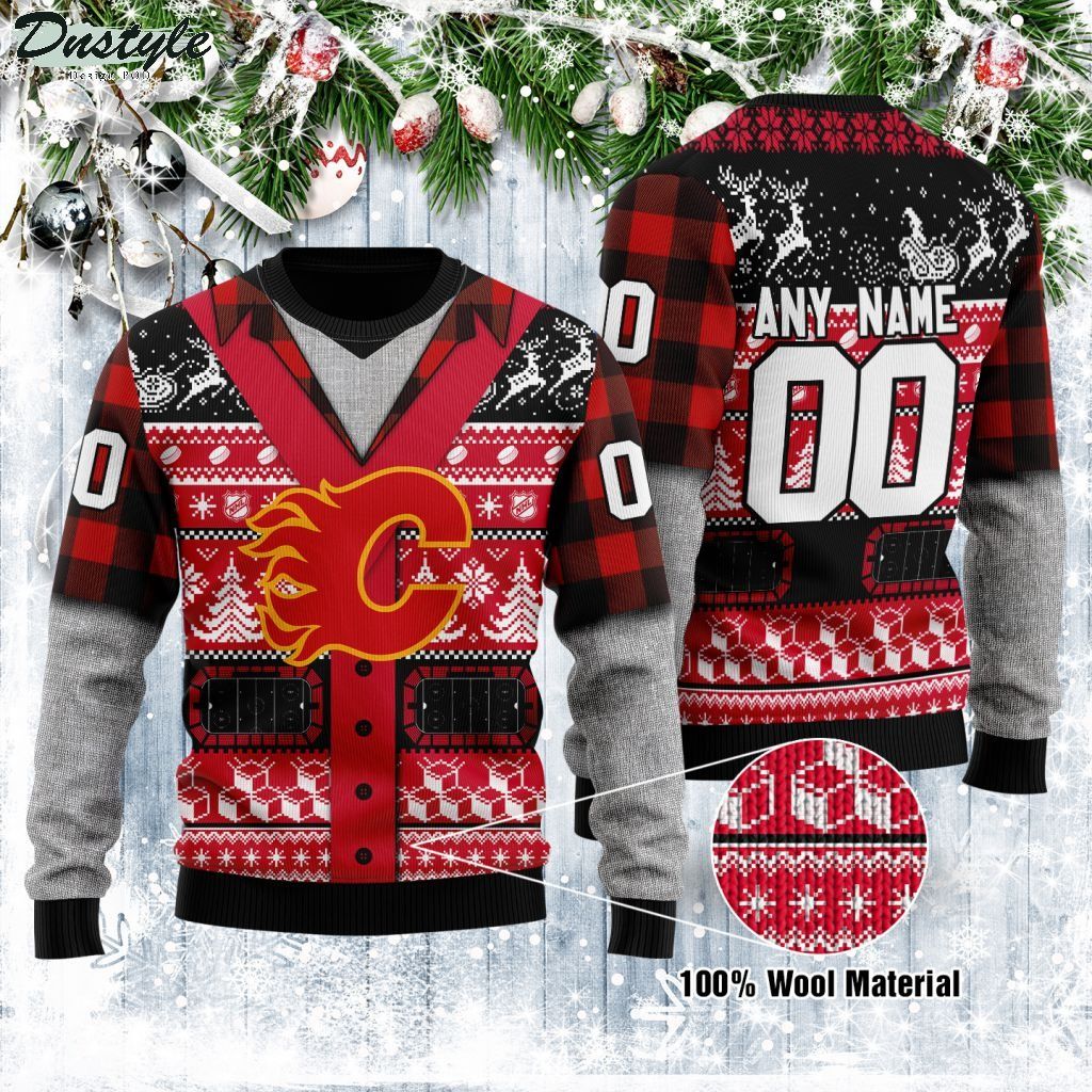 Calgary Flames NHL personalized ugly christmas sweater