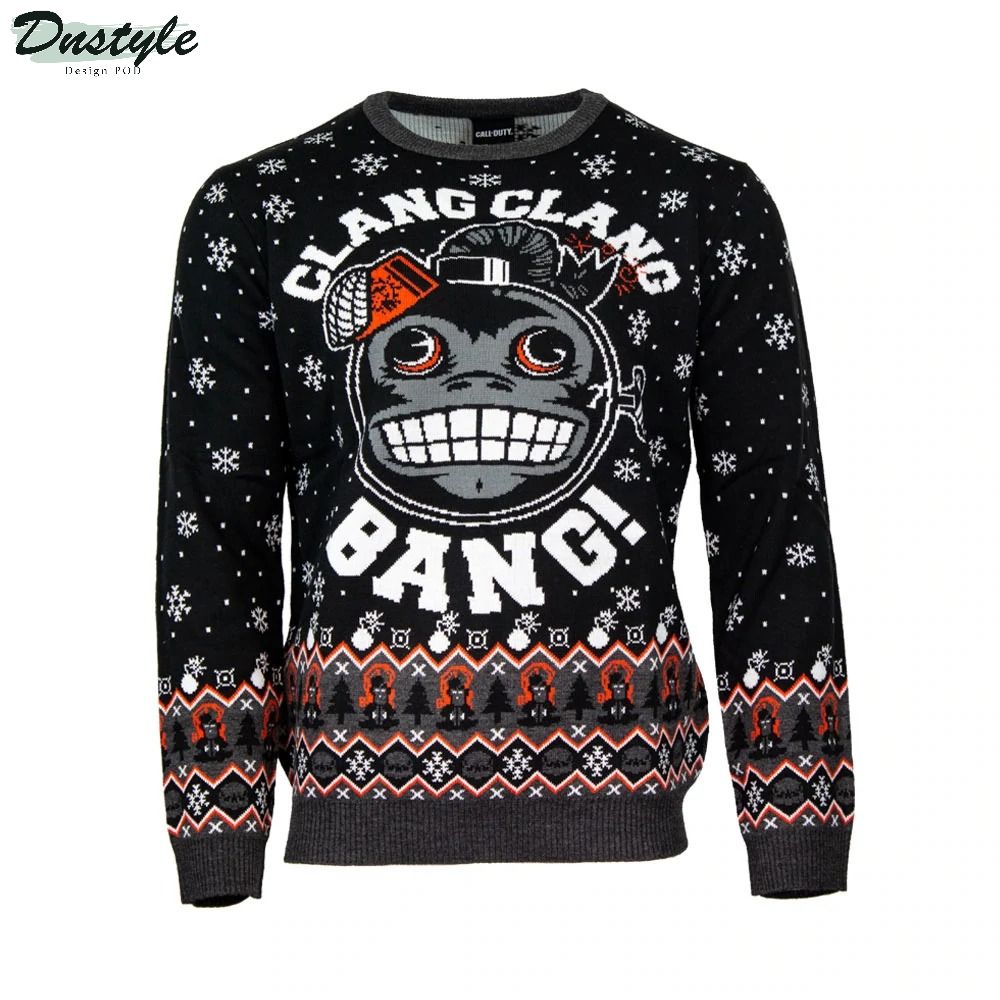 Call Of Duty Monkey Bomb Clang Clang Bang Ugly Sweater