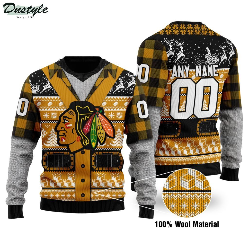 Chicago BlackHawks NHL personalized ugly christmas sweater 1