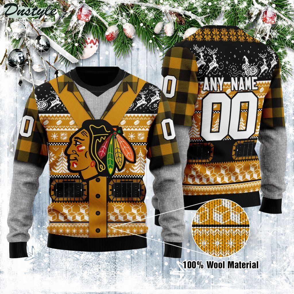 Chicago BlackHawks NHL personalized ugly christmas sweater