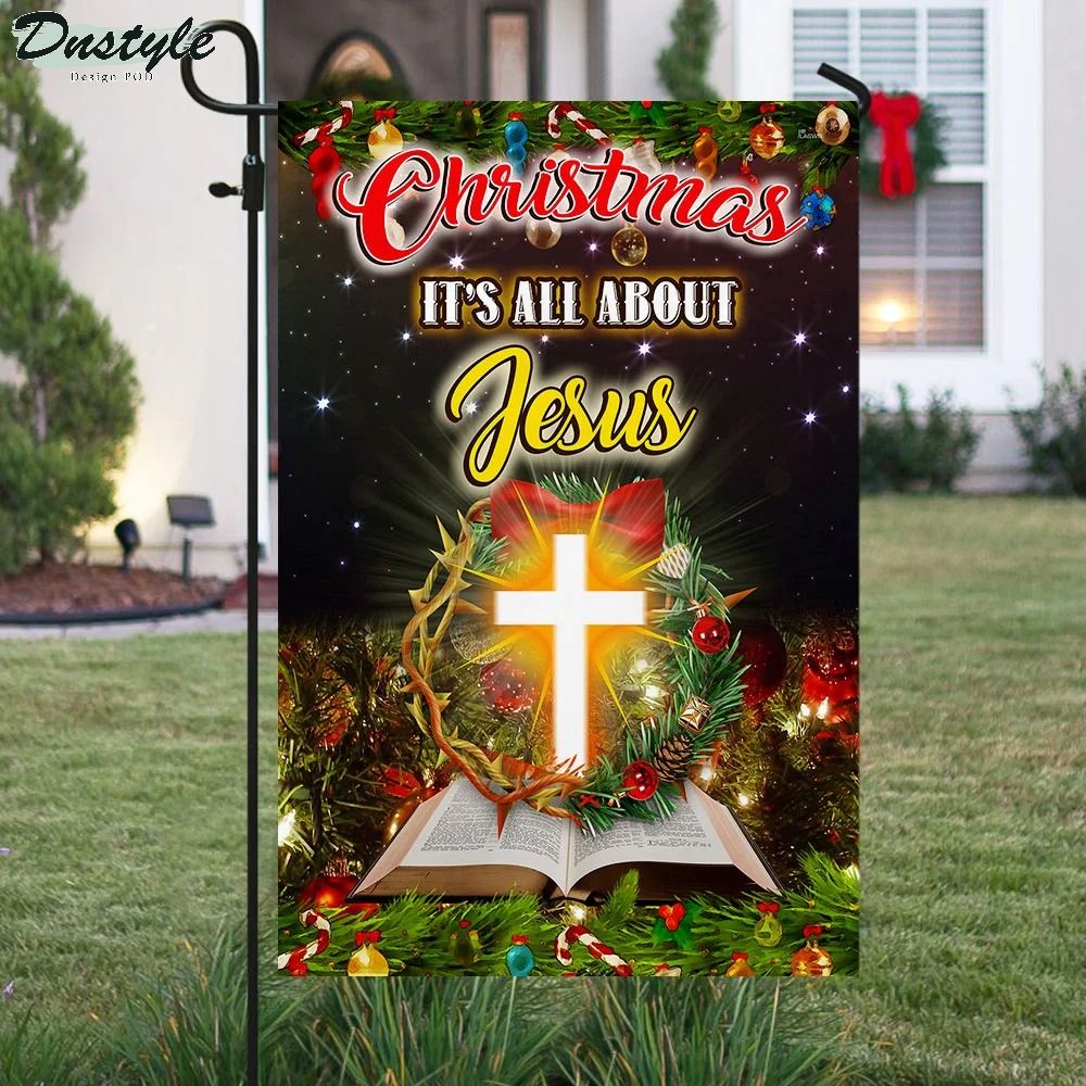 Christmas it's all about jesus flag 3