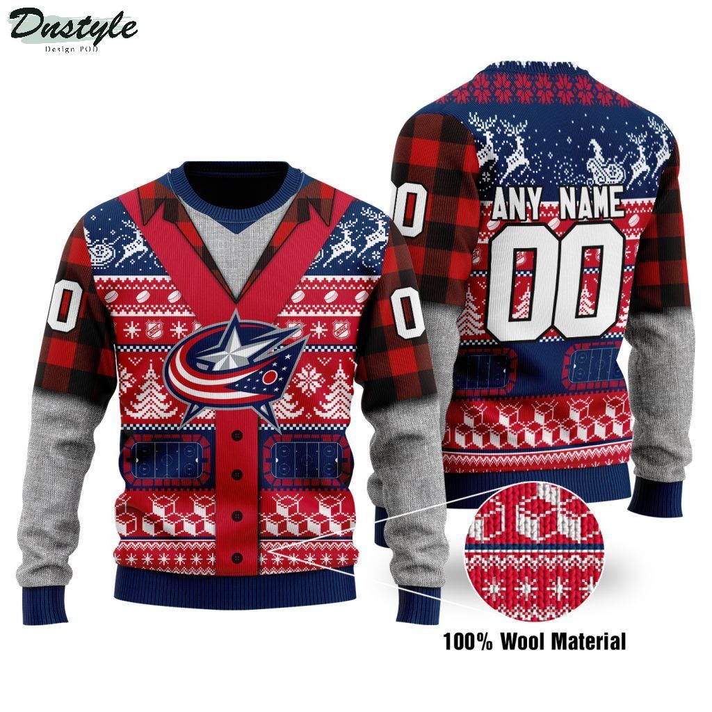 Columbus Blue Jackets NHL personalized ugly christmas sweater 1