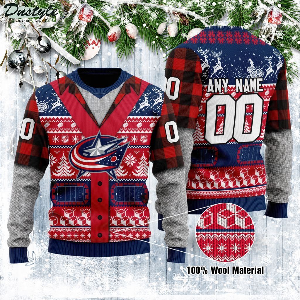 Columbus Blue Jackets NHL personalized ugly christmas sweater