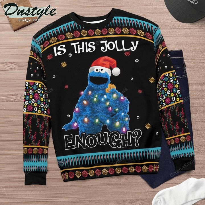 Cookie monster muppet is this jolly enough ugly christmas sweater 2