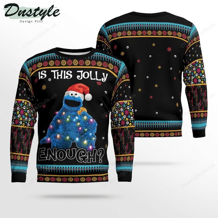 Cookie monster muppet is this jolly enough ugly christmas sweater