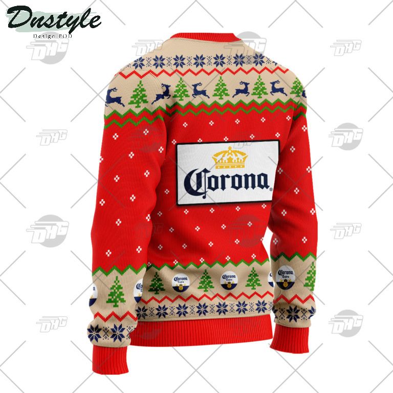 Corona Beer Grinch I Will Drink Here Or There Ugly Christmas Sweater 2