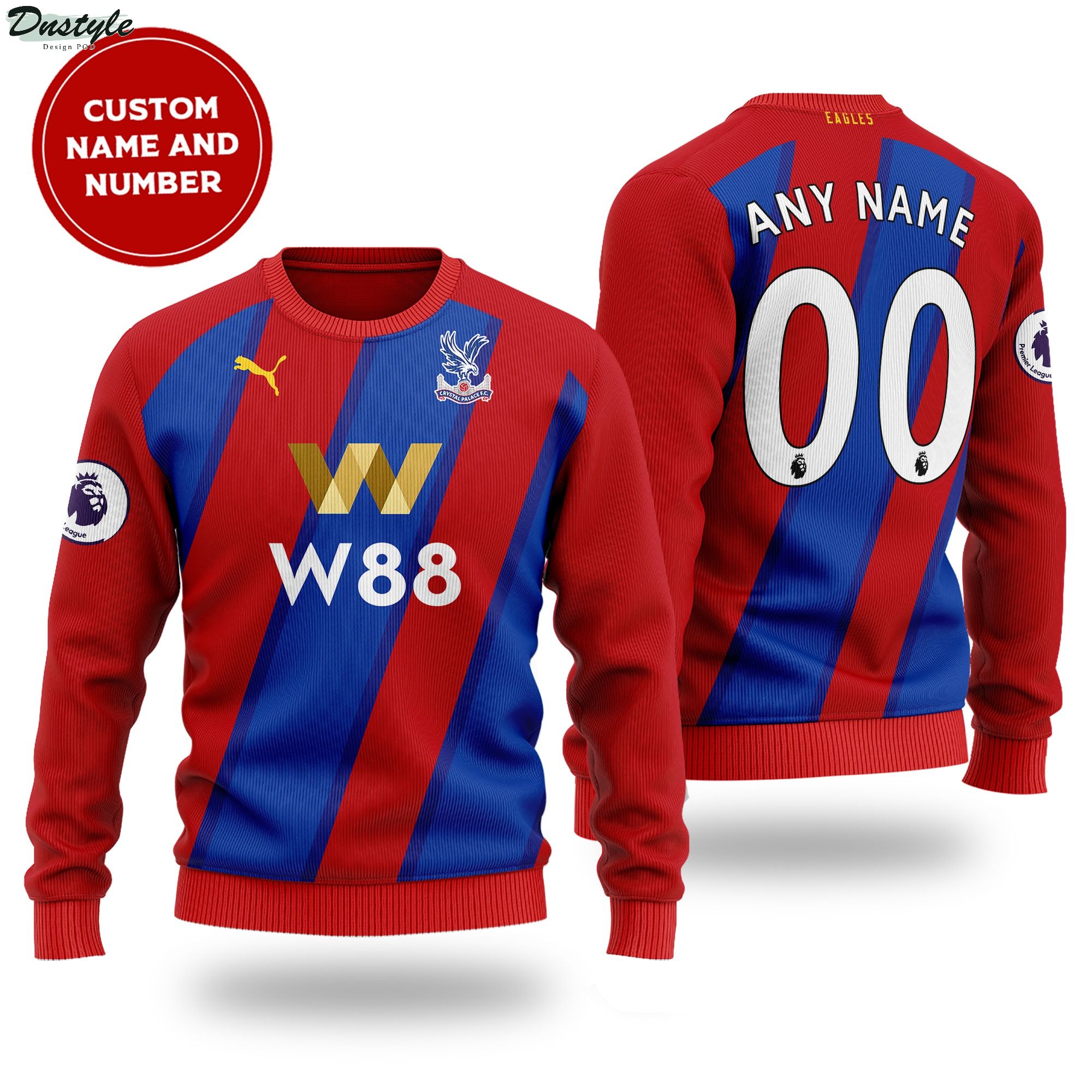 Crystal Palace custom name and number ugly sweater