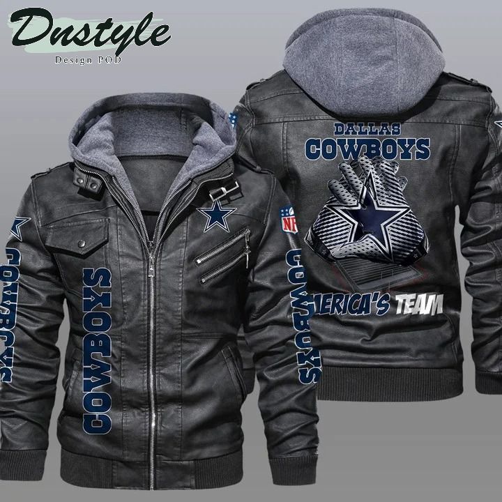 Dallas cowboys NFL hooded leather jacket